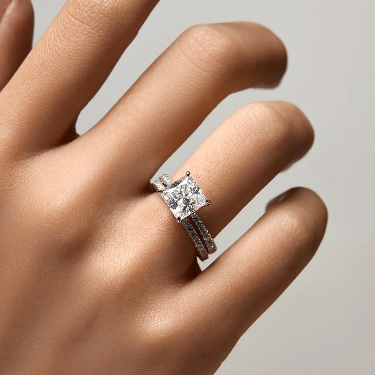 Ricady Jewel Lab Created Diamond Ring, 925 Sterling Silver Gold-Plated - Classic Stackable Design for Women