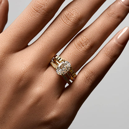 Ricady Jewel Textured Band Ring, 925 Sterling Silver with Hidden Cubic Zirconia, Stackable Minimalist Ring for Women, Size 4-10
