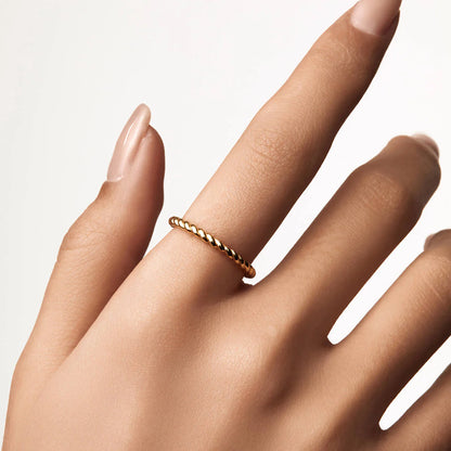 Ricady Jewel Twisted Rope Design 925 Sterling Silver Minimalist Band Ring