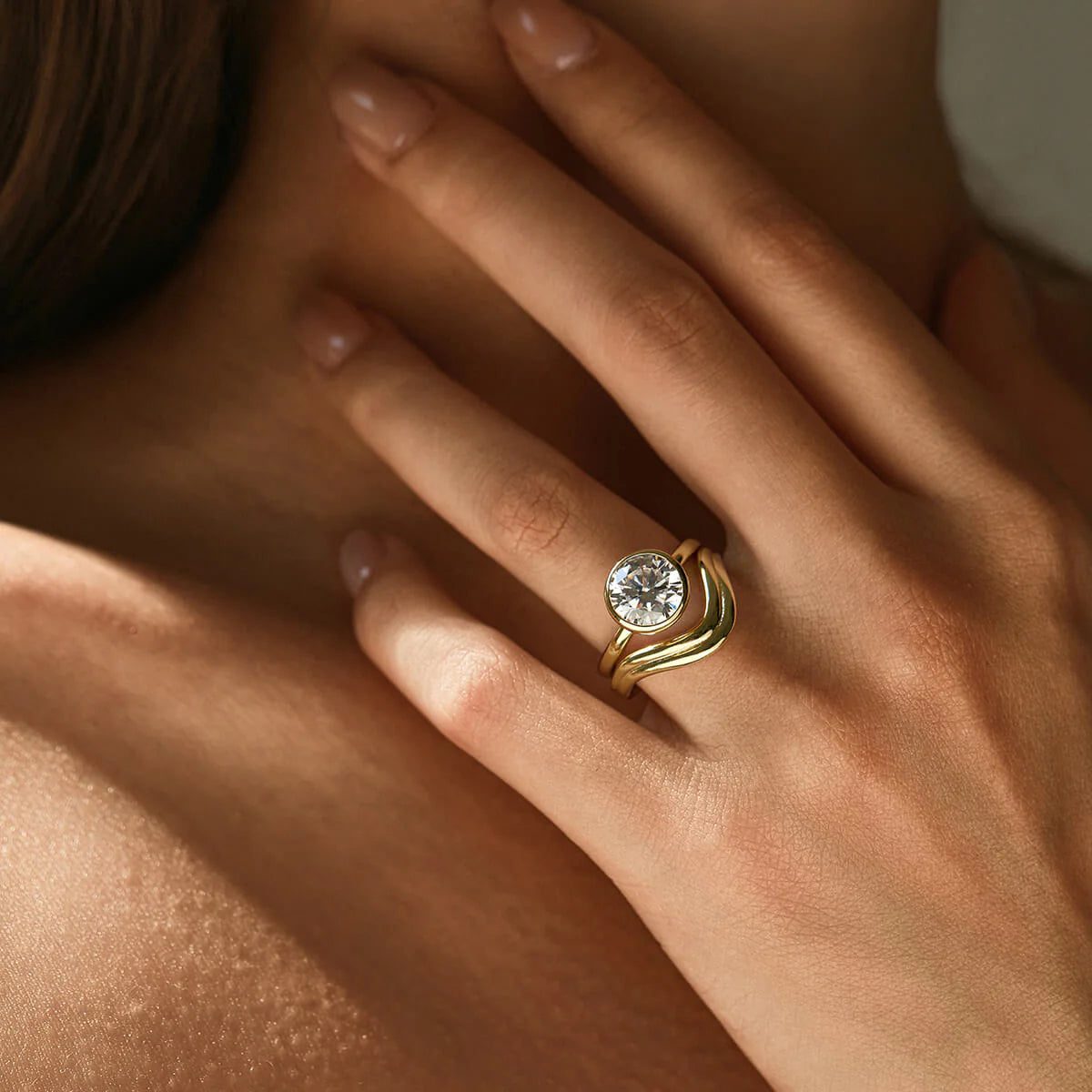 Ricady Jewel Twisted Sterling Silver Minimalist Band Ring