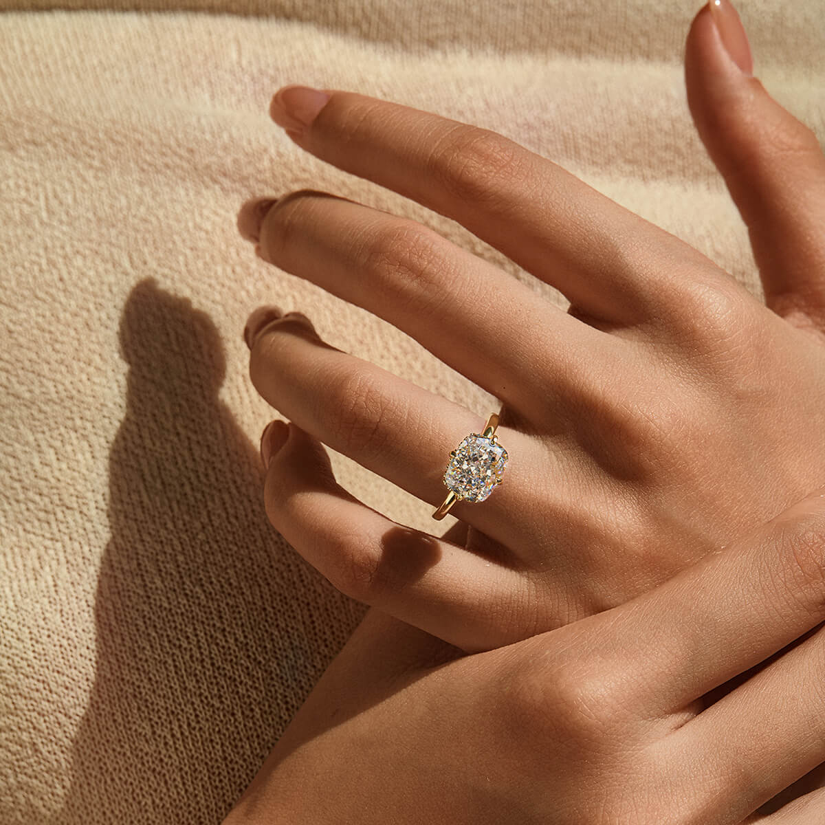 Ricady Jewel Marquise Cubic Zirconia 925 Sterling Silver 14K Gold-Plated Halo Solitaire Ring