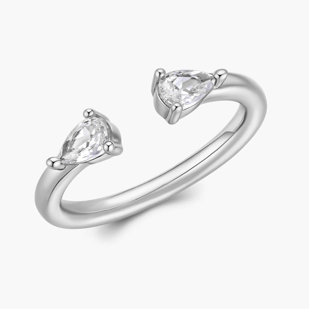 925 Sterling Silver Gold-Plated Ring with Lab Created Diamond - Women's Style