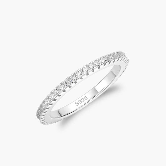 Ricady Jewel Lab Created Diamond Ring, 925 Sterling Silver Gold-Plated - Classic Stackable Design for Women