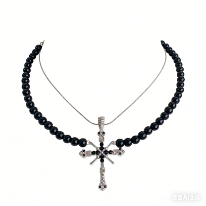 Edgy Cross Pendant Necklace - Sweet & Cool Unisex Design