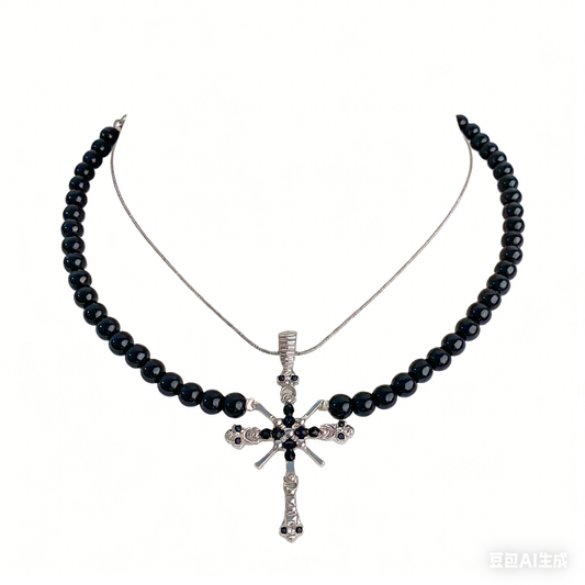 Edgy Cross Pendant Necklace - Sweet & Cool Unisex Design