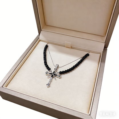 Edgy Cross Pendant Necklace - Sweet & Cool Unisex Design