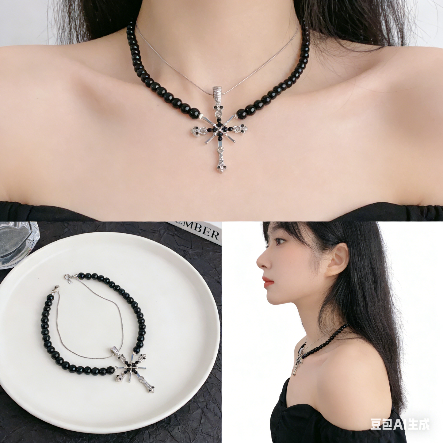 Edgy Cross Pendant Necklace - Sweet & Cool Unisex Design