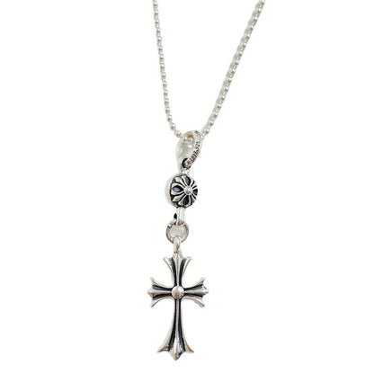 Cross Pendant Pearl Beaded Necklace in 925 Sterling Silver