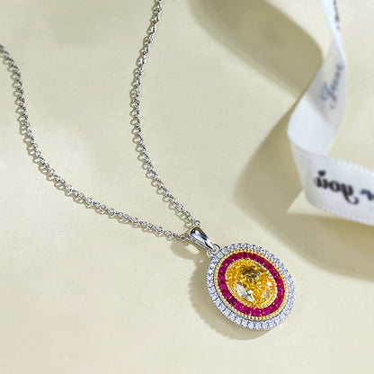Sterling Silver 925 Dainty Yellow Zircon Collar Necklace for Women