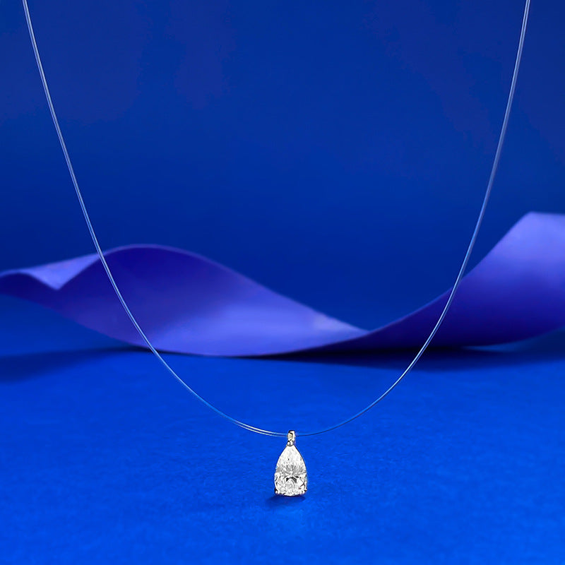 S925 Silver Invisible Fishing Line Necklace - Summer Versatile Collar Chain