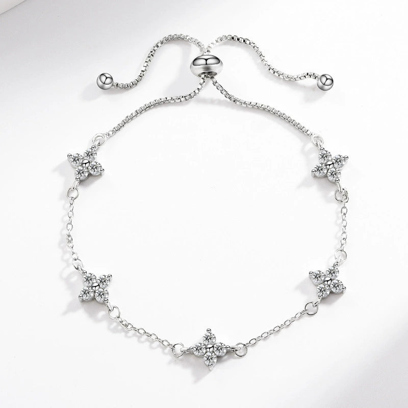 Clover Diamond Starry Sky Bracelet - Elegant Daily Commute Versatile Jewelry