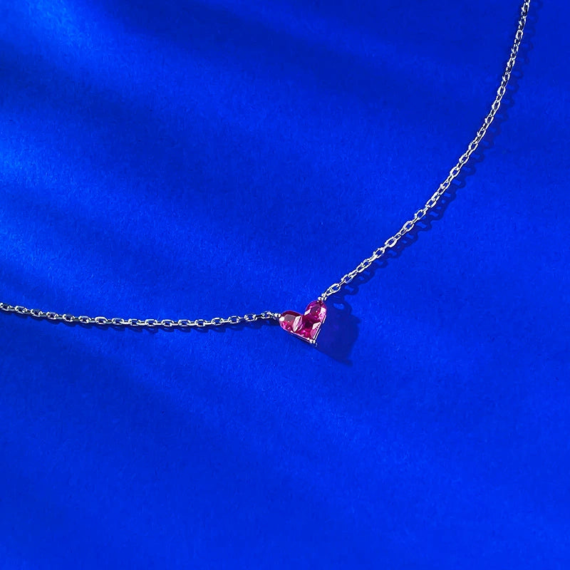 Ricady Jewel S925 Silver Necklace - Mini Heart Clavicle Chain, Light Luxury