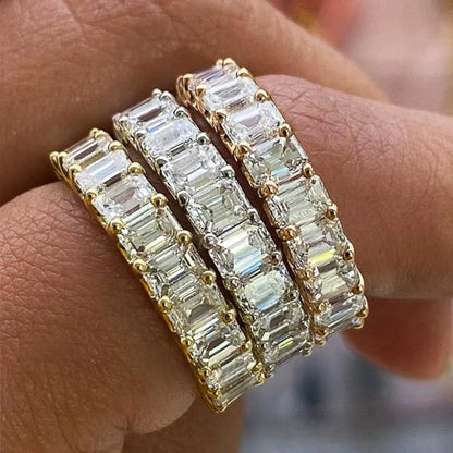 Diamond-like Zircon Full Pavé Ring for Women - Engagement & Proposal