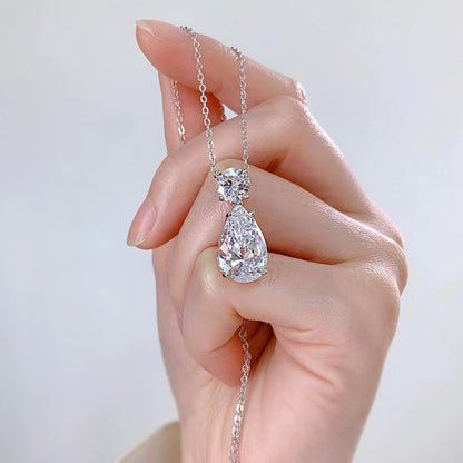 925 Sterling Silver Teardrop Pendant Necklace - Minimalist Luxury INS Style