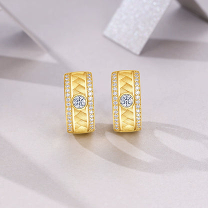 Minimalist S925 Sterling Silver Earrings with Moissanite - Luxury Ins Style