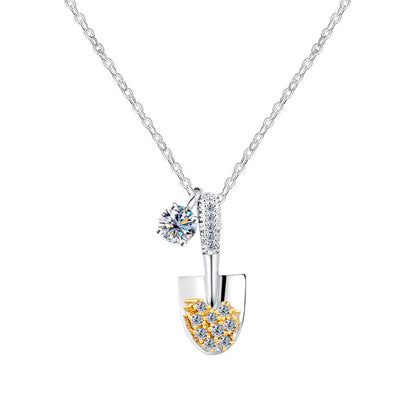 Women's 925 Sterling Silver Morganite Shovel Necklace | Dainty & Luxe Collar Chain