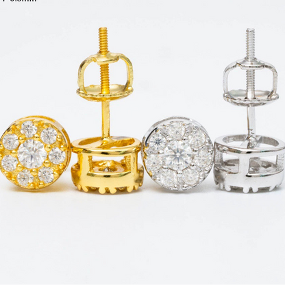 925 Sterling Silver Moissanite Earrings - European & American Style Casual Jewelry In Stock