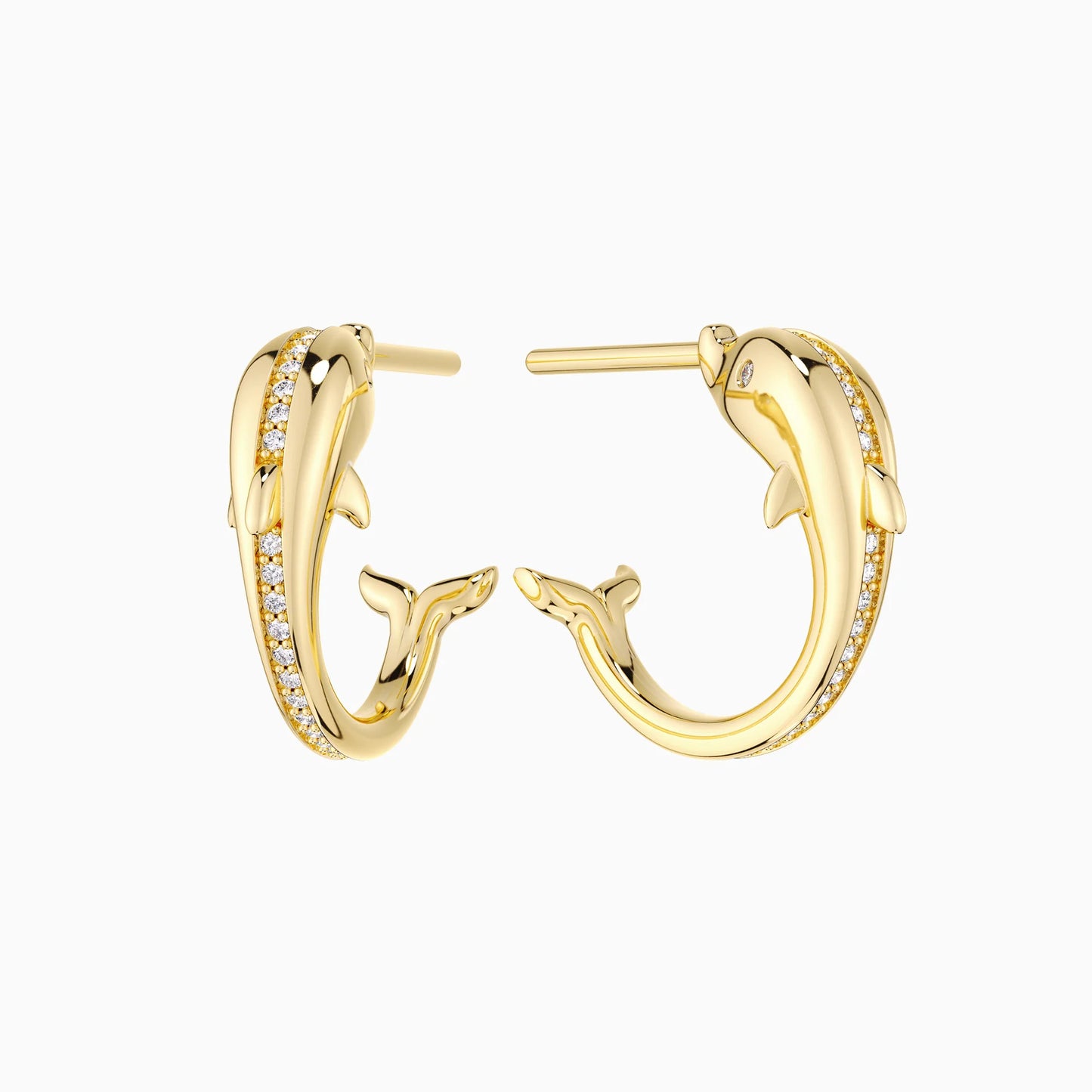 Ricady Jewel Minimalist Dolphin Earrings for Women European American Everyday Wear