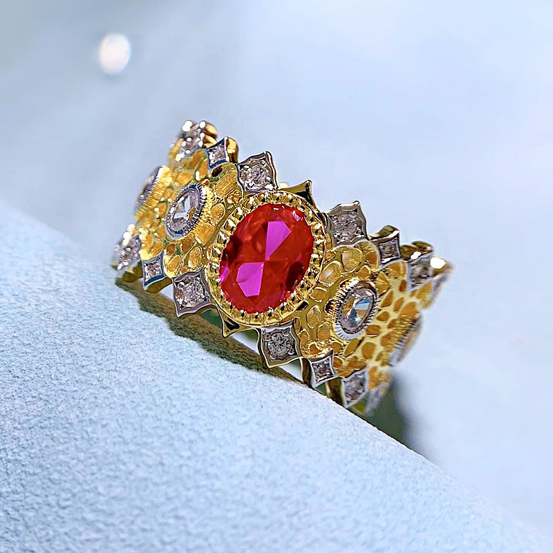 Luxury Ins Style Ring | Brushed Vintage Lace Design