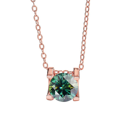 Ricady Jewel 925 Silver Plated PT950 Gold 1CT Moissanite Classic牛头 Pendant Necklace