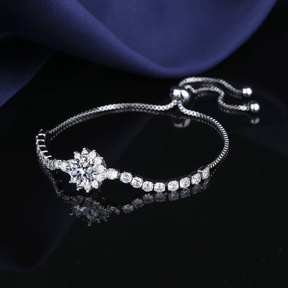 Moissanite Sunflower Bracelet - 2 Carat Sparkling Jewelry