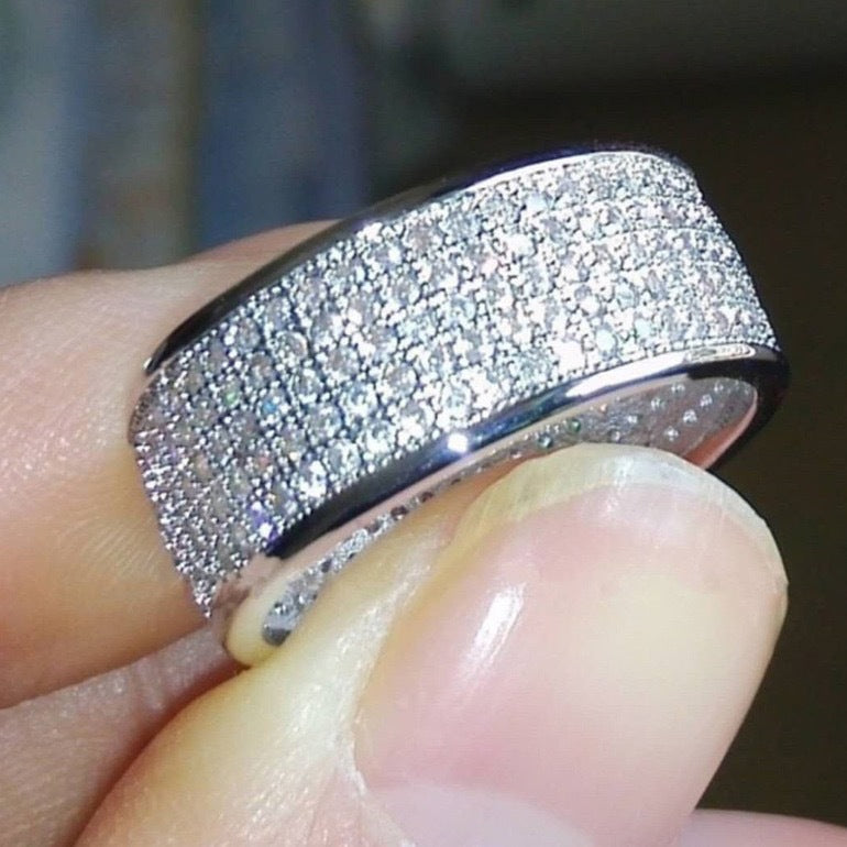 5-Row CZ Ring - Unisex Fashion Statement Jewelry