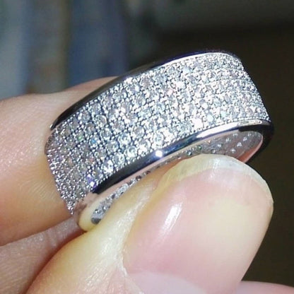5-Row CZ Ring - Unisex Fashion Statement Jewelry