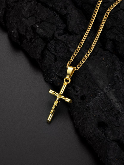 Artistic Cross Pendant Necklace in Titanium Steel - Vintage Style