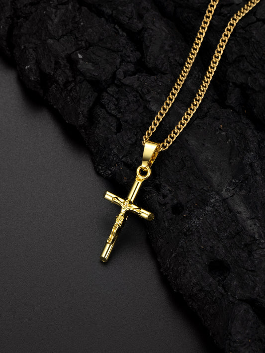 Artistic Cross Pendant Necklace in Titanium Steel - Vintage Style