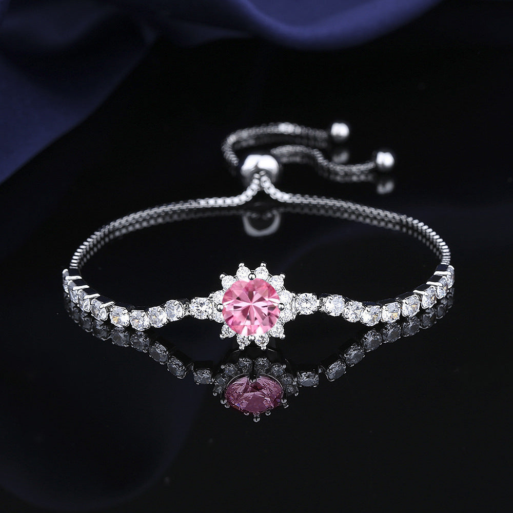 Moissanite Sunflower Bracelet - 2 Carat Sparkling Jewelry