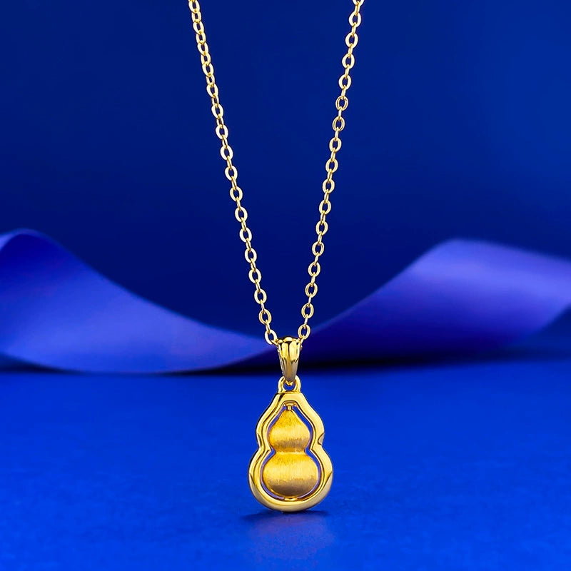 Ricady Jewel 925 Silver Neo-Chinese Necklace | Vintage Wire-Drawn Rotating Gourd Pendant