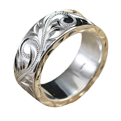 Ricady Jewel Vine Engraved Minimalist Ring for Women