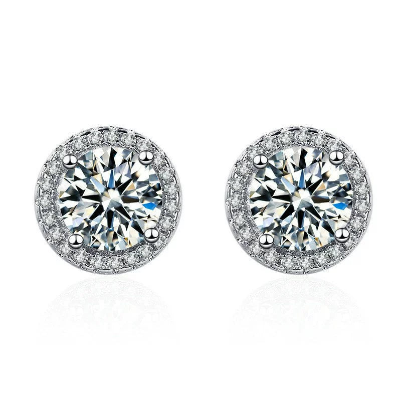 D Color Moissanite Round-set Jewelry Set (Ring, Earrings, Necklace, Bracelet)