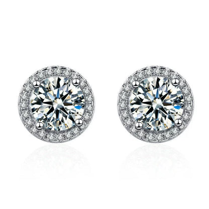 D Color Moissanite Round-set Jewelry Set (Ring, Earrings, Necklace, Bracelet)