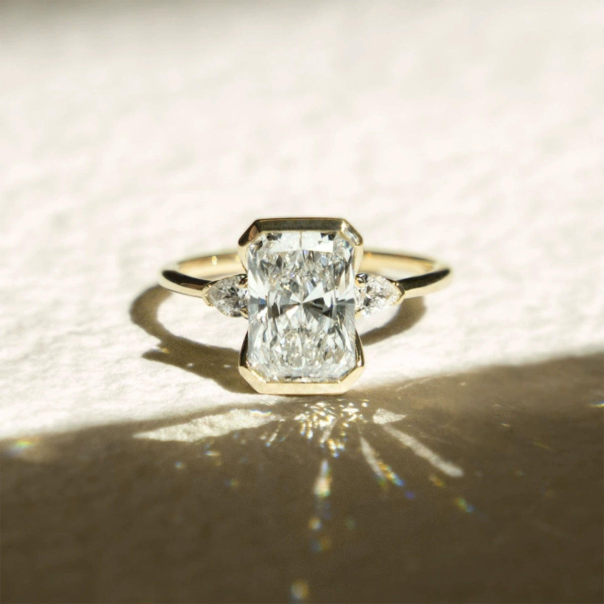 Elegant Square Zircon Engagement Ring - Bridal Proposal Jewelry