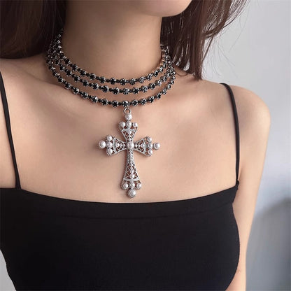Geometric Pendant Choker Necklace - Japanese Korean Sweet Style