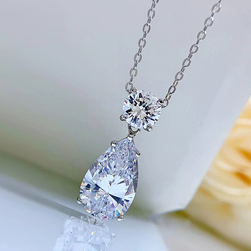 925 Sterling Silver Teardrop Pendant Necklace - Minimalist Luxury INS Style