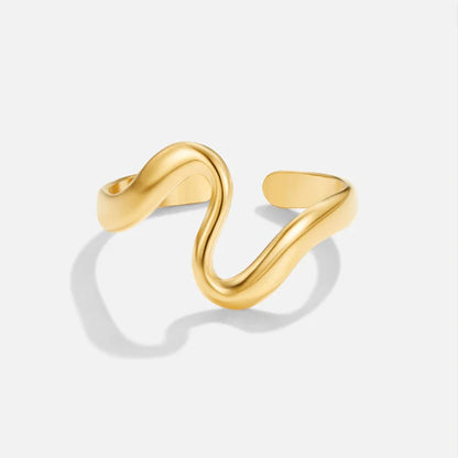 Ricady Jewel – Women's Snake Design Geometric Cuff Ring, Adjustable Open Bangle with Modern Twist
