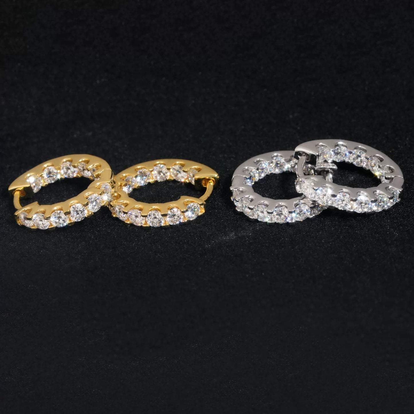 Trendy S925 Silver Moissanite Hoop Earrings Unisex Classic Jewelry