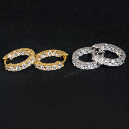 Trendy S925 Silver Moissanite Hoop Earrings Unisex Classic Jewelry