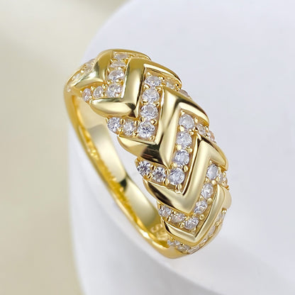 Shimmery Eternity Ring | S925 Silver Gold-Plated Ins Style Romantic Chic Jewelry