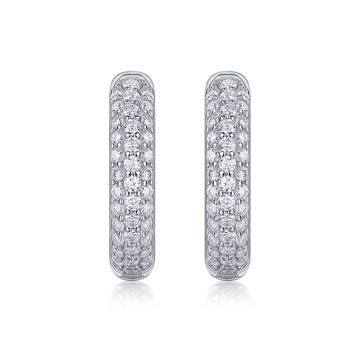 Pavé Moissanite Hoop Earrings in Sterling Silver for Women — Everyday Luxury