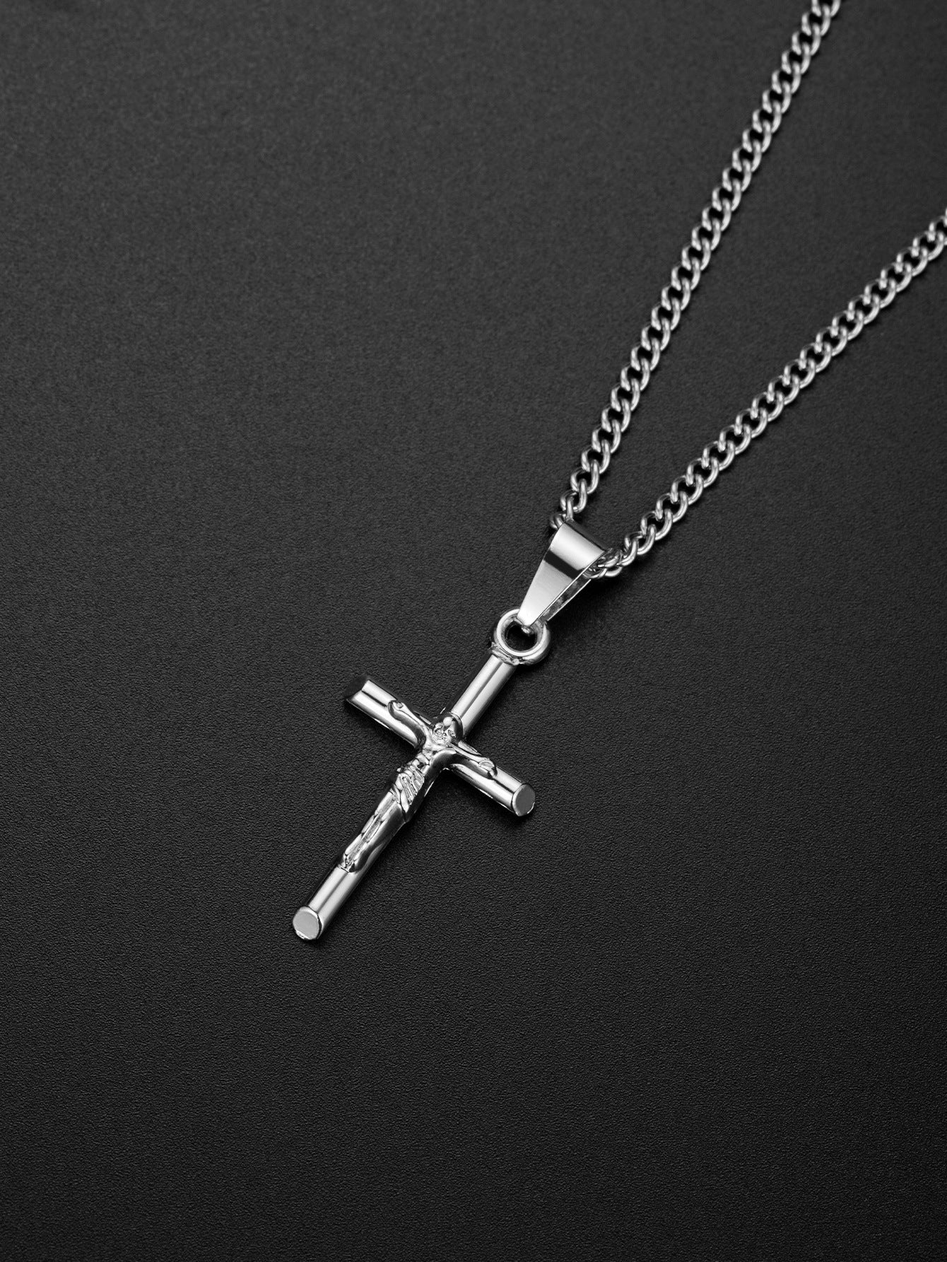 Artistic Cross Pendant Necklace in Titanium Steel - Vintage Style