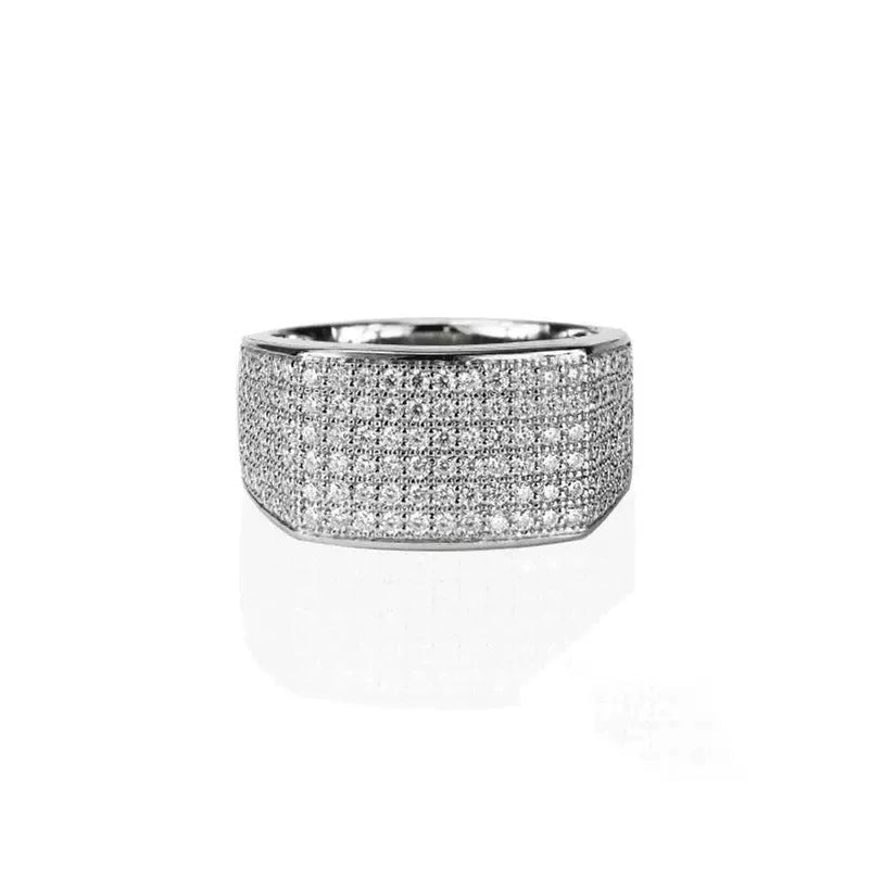 Ricady Jewel Unique Micro-pavé 5A Heart & Arrow Starry Ring, Cool Bold Statement Index Finger Ring