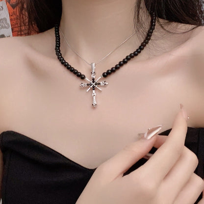 Edgy Cross Pendant Necklace - Sweet & Cool Unisex Design
