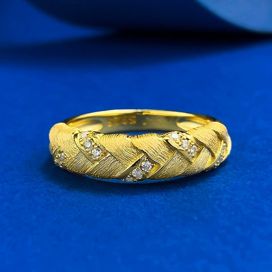 S925 Silver Wheat Ear Ring | Italian Craft Brushed Weave Design