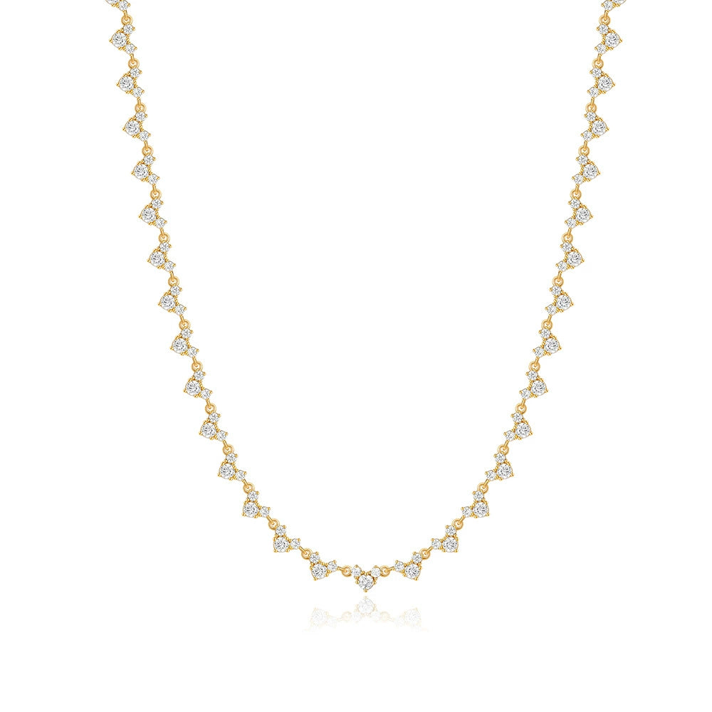 Ricady Jewel S925 Sterling Silver Ins European-American Fashion New Moissanite Clavicle Necklace - Niche Women's Jewelry Set for Layering