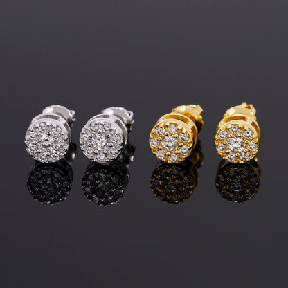 925 Sterling Silver Moissanite Earrings - European & American Style Casual Jewelry In Stock