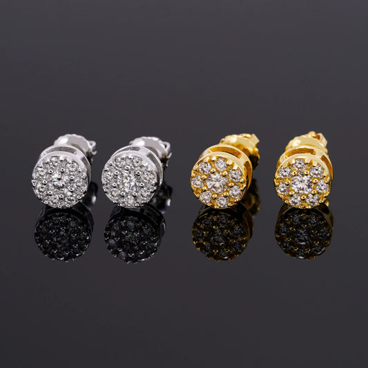 925 Sterling Silver Moissanite Earrings - European & American Style Casual Jewelry In Stock