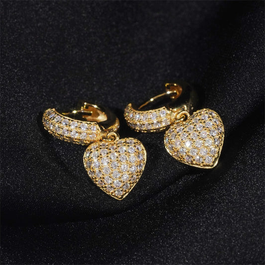 Luxury Minimalist 10mm Heart Earrings - S925 Silver with VVS Moissanite